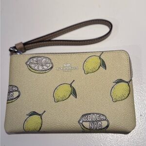 Coach Lemon Pattern Wristlet
